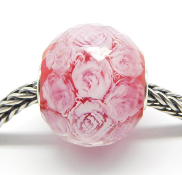 Blush Rose Garden World Fractal - Elfbeads Glas - Originalfoto